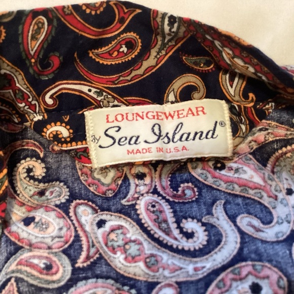 Vintage Sea Island Loungewear Paisley Robe with travel bag made in USA - Picture 6 of 14